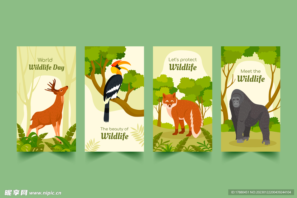 野生动物日卡片