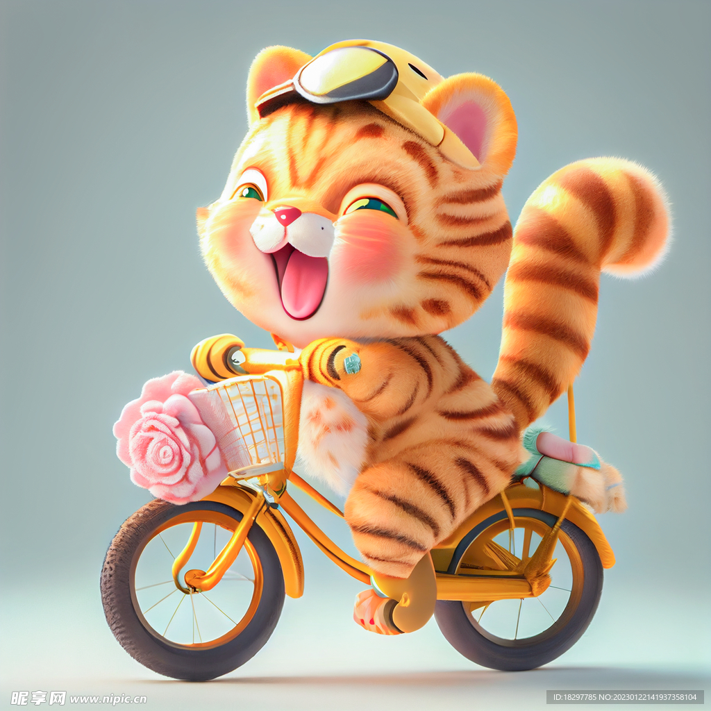 骑单车的老虎