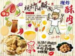 最新炸酥肉背景墙CDR模板下载