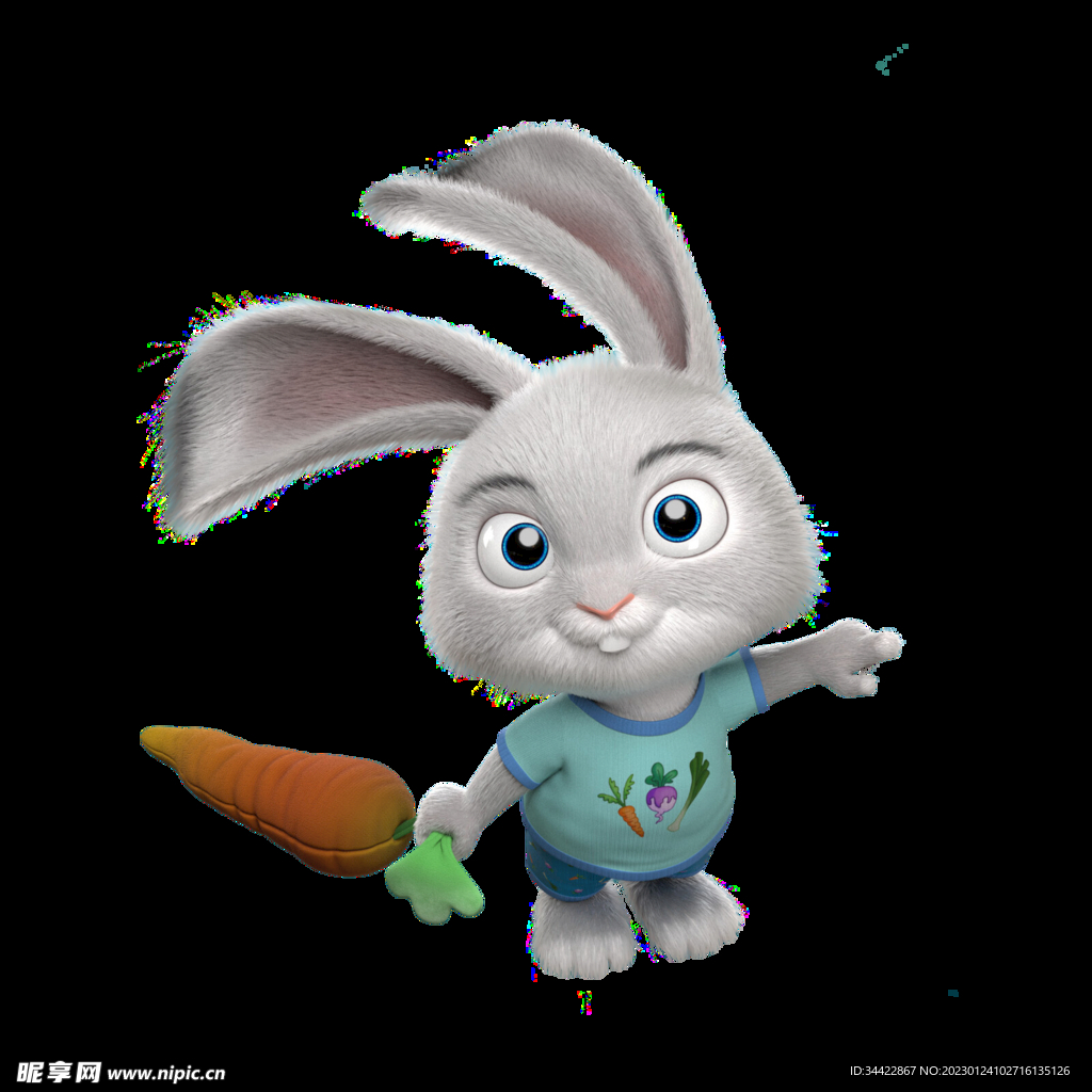 超可爱的拿萝卜兔兔