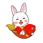  抱锦鲤的兔子 