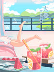 夏日西瓜汁插画