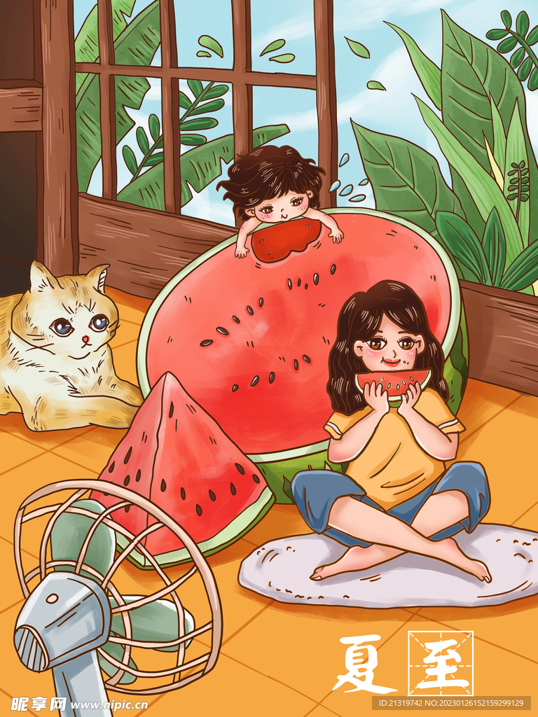 卡通西瓜插画海报