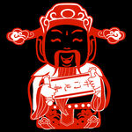 财神新年喜庆剪纸PNG免扣素材