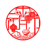 元宵节剪纸PNG素材