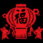 儿童新年喜庆剪纸PNG免扣素材