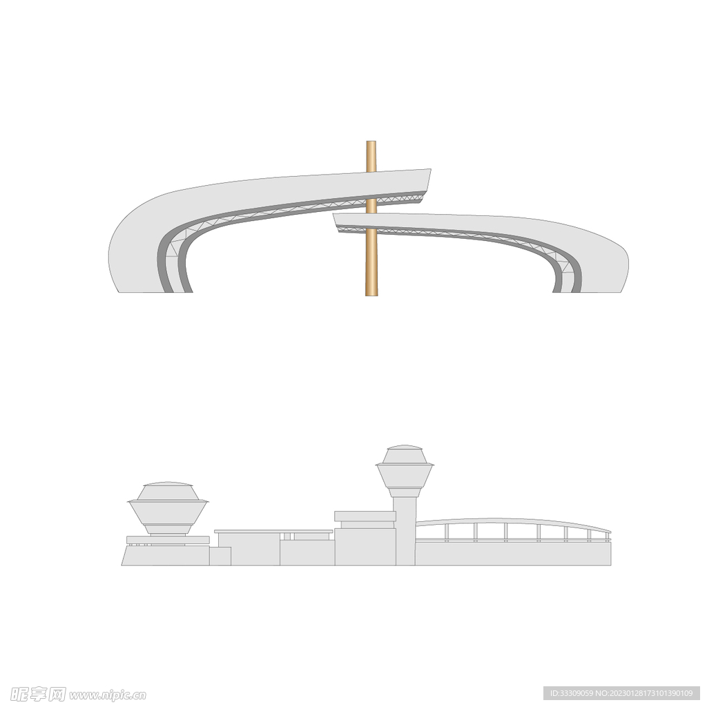 郑州航空港综合实验区线稿素材