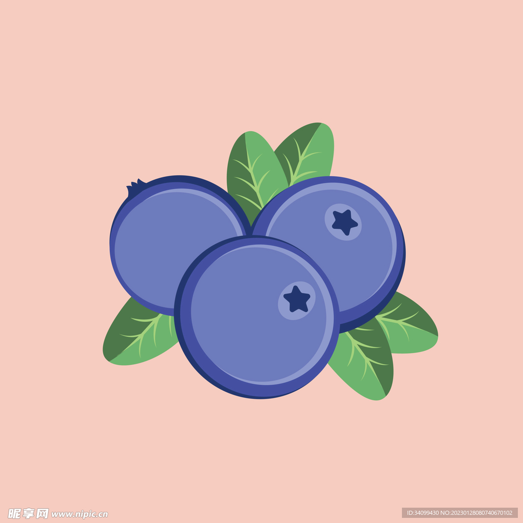 Blueberry Clipart Hd PNG, Hand Painted Blueberry Cartoon Blueberry ...