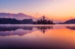 黄昏海面图