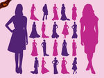 女性礼服剪影