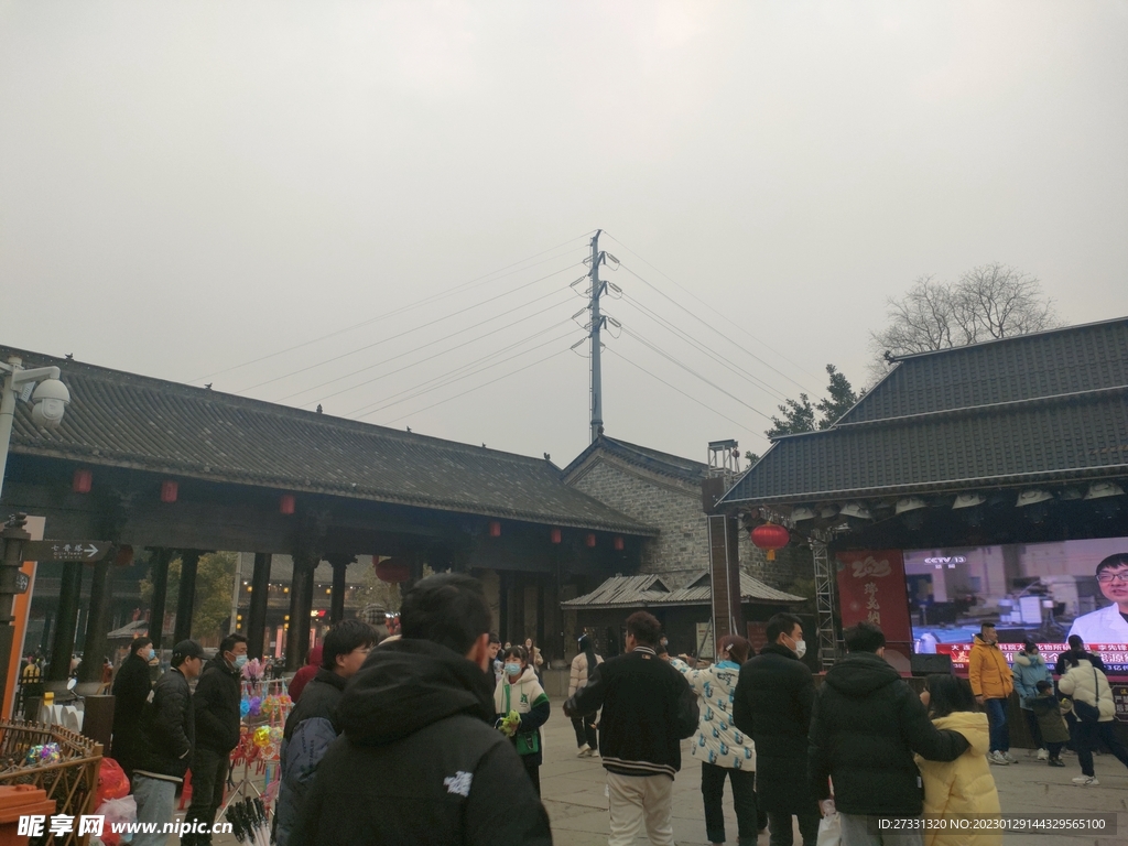 阜阳颍上管仲老街街景庙会