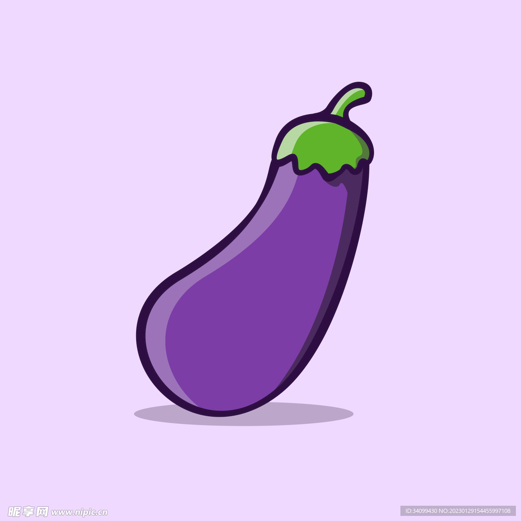 紫茄子可爱卡通手绘矢量图片素材-编号35684761-图行天下