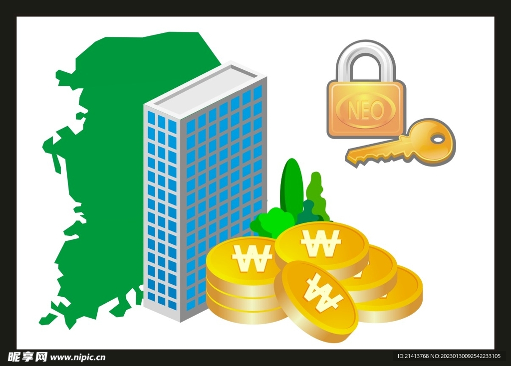 手绘金融货币