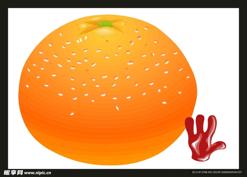 手绘橙子水果 