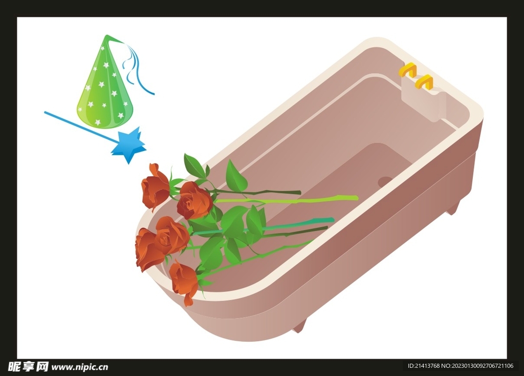 手绘玫瑰鲜花 