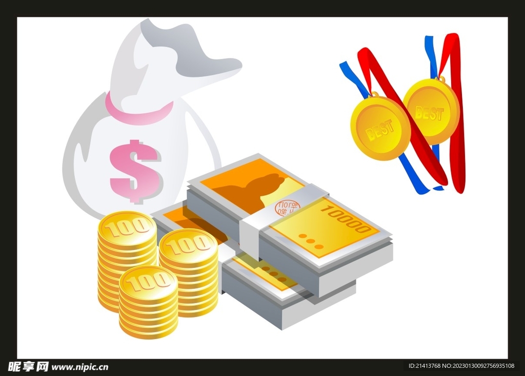 手绘金融货币