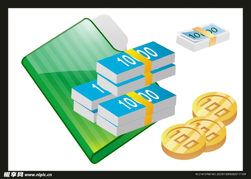手绘金融货币 