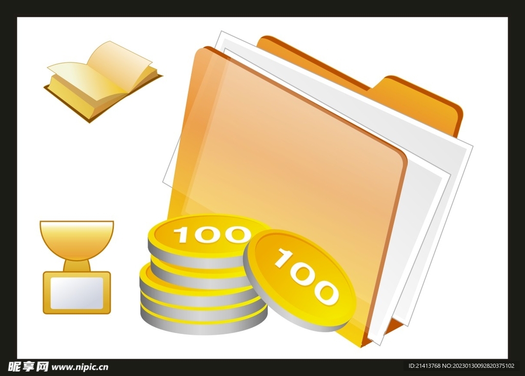 手绘金融货币 