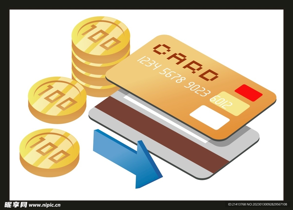 手绘金融货币 