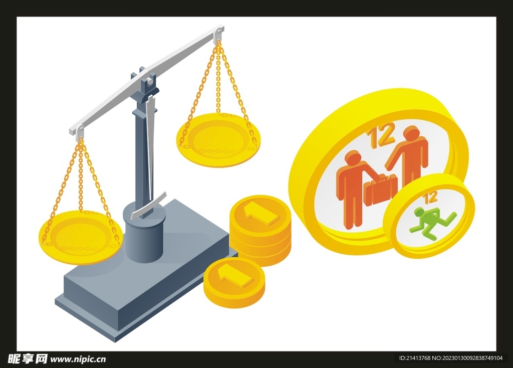 手绘金融货币 