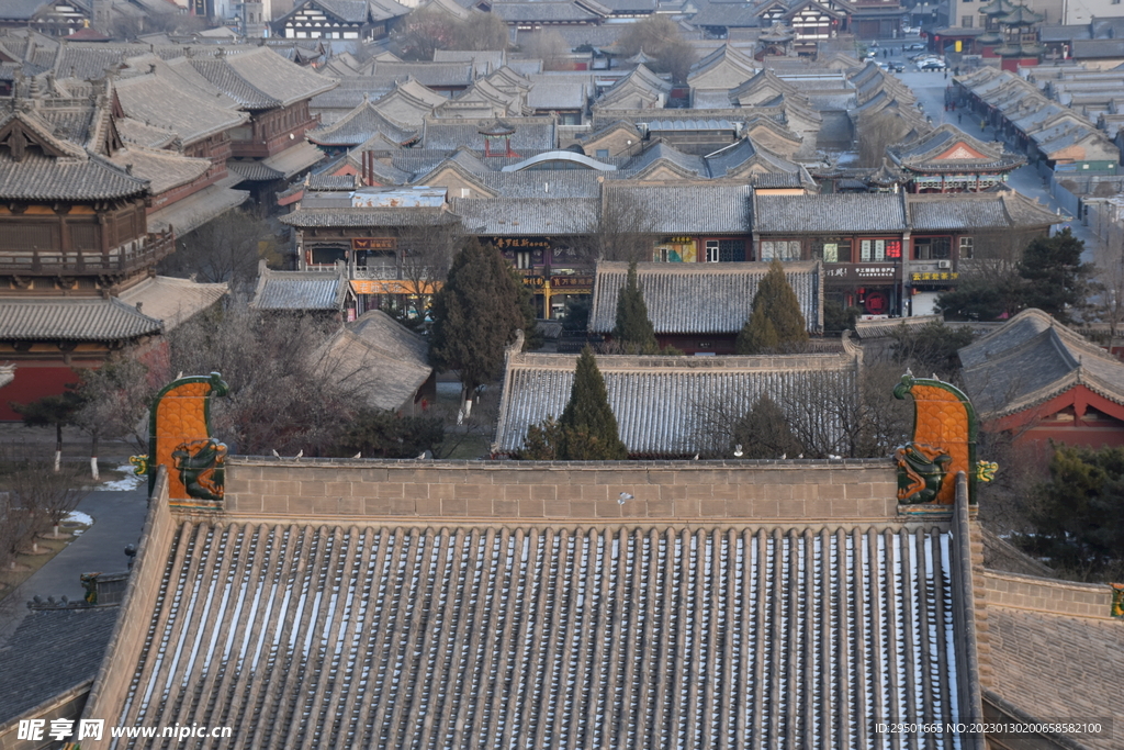 古城建筑群落屋顶