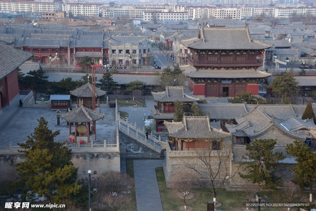 明清古城建筑俯瞰图