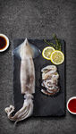 鱿鱼海鲜美食海报