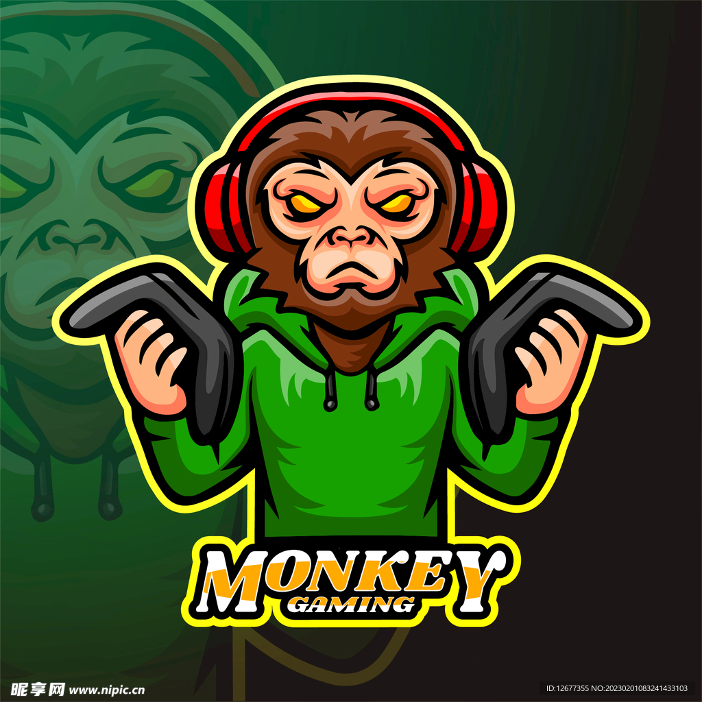 游戏猴子印花LOGO
