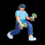 3D立体C4D动作运动锻炼健身