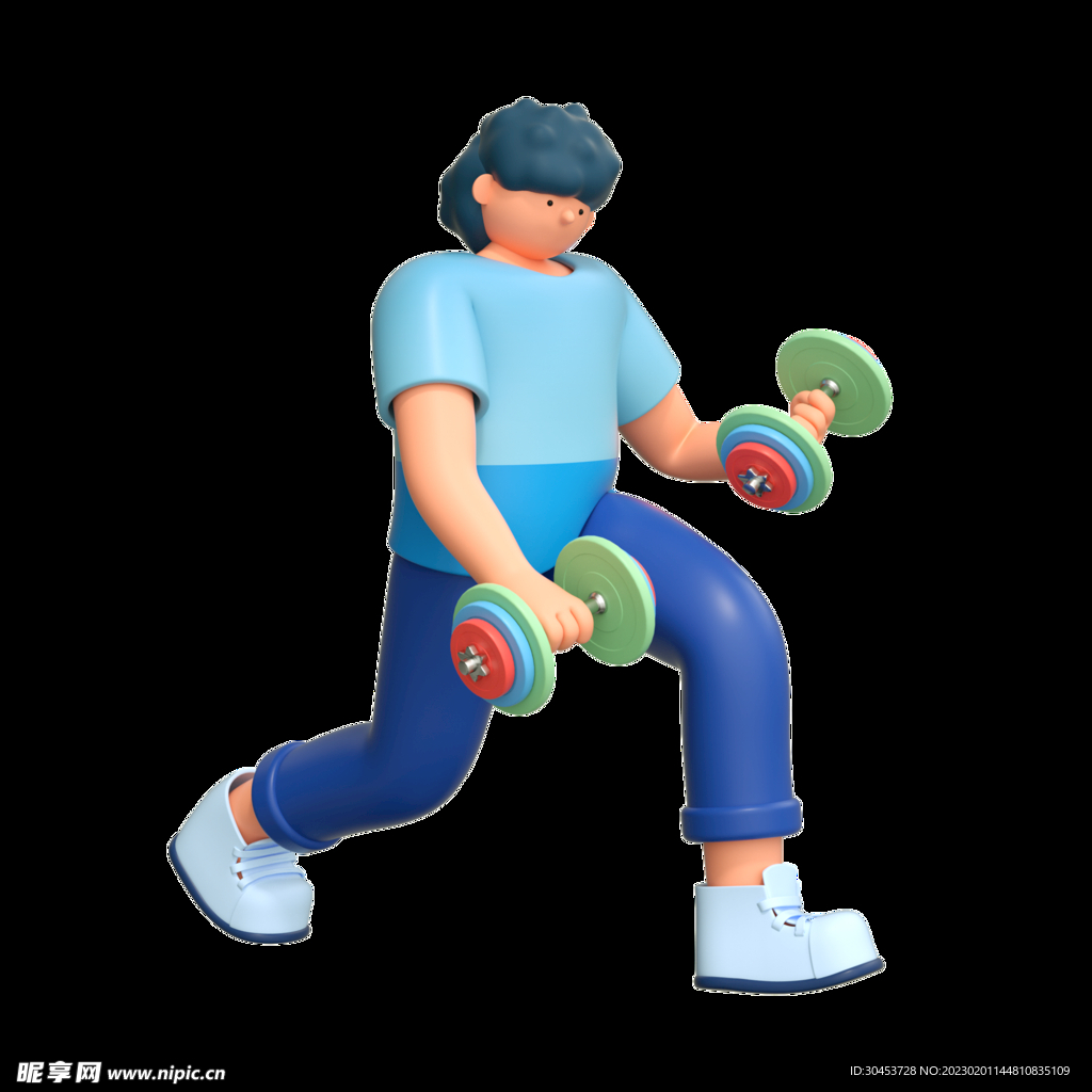 3D立体C4D动作运动锻炼健身