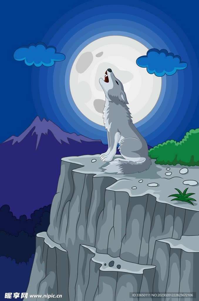 狼 悬崖 月圆之夜