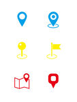 简约地图 标记定位图标