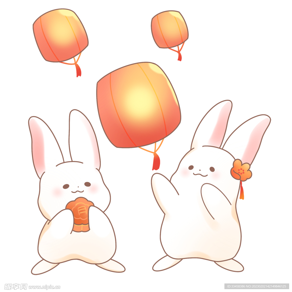 中秋玉兔放灯