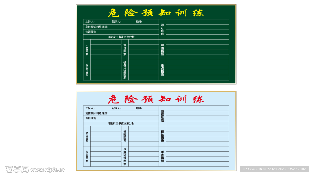 危险预知 训练公示牌