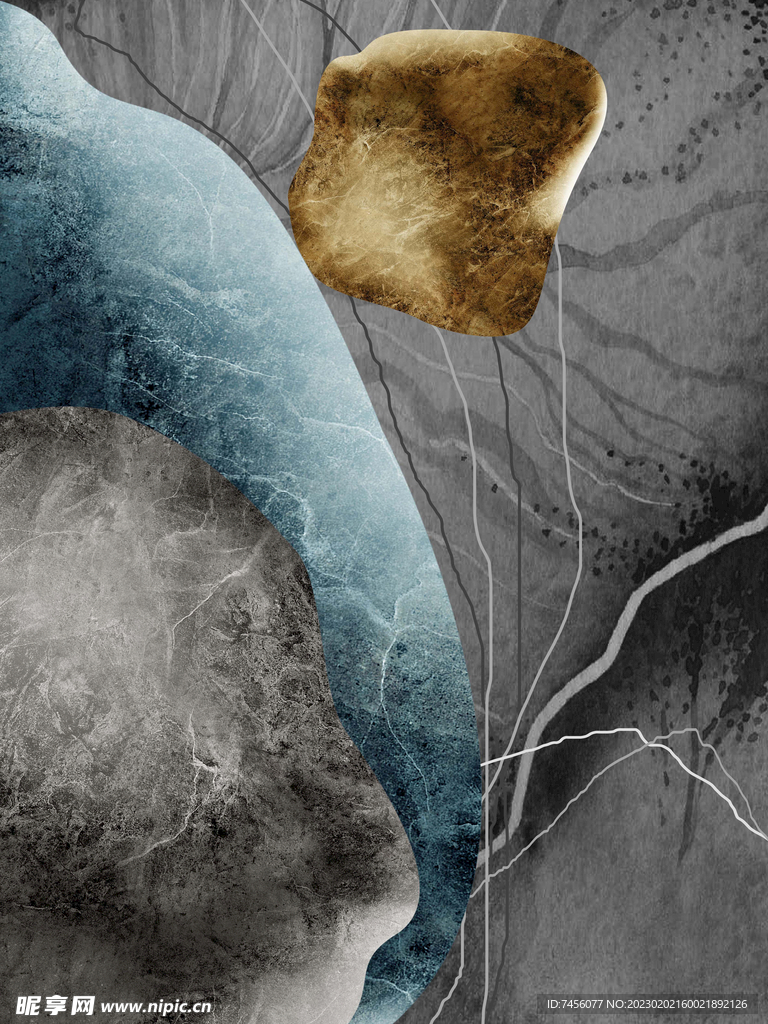 水彩荷叶时尚艺术挂画装饰画