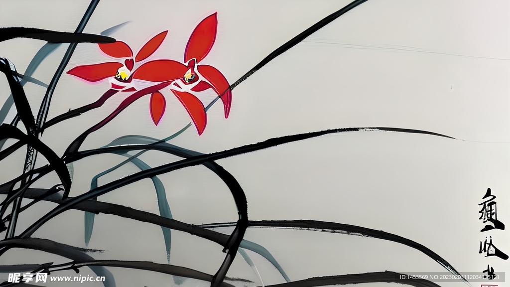 国画兰花