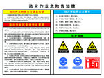 动火作业危险告知牌