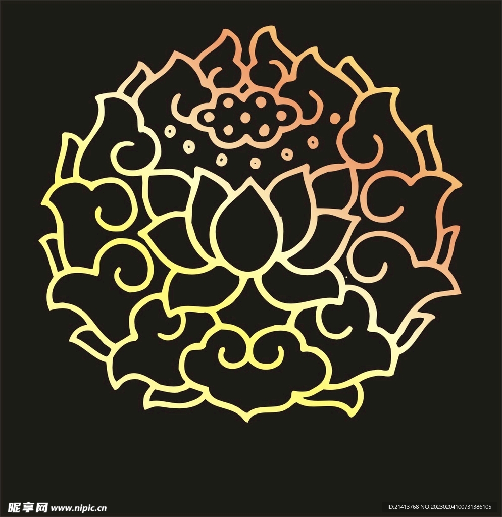 圆形传统花纹 