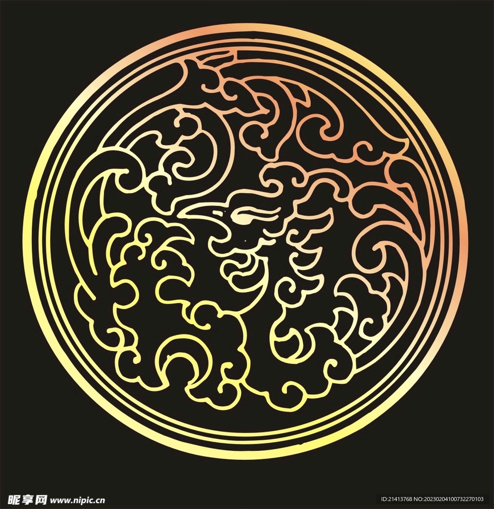 圆形传统花纹 