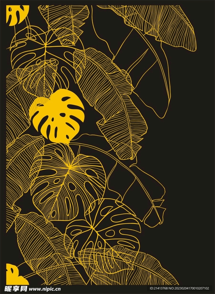 绿叶树叶底纹