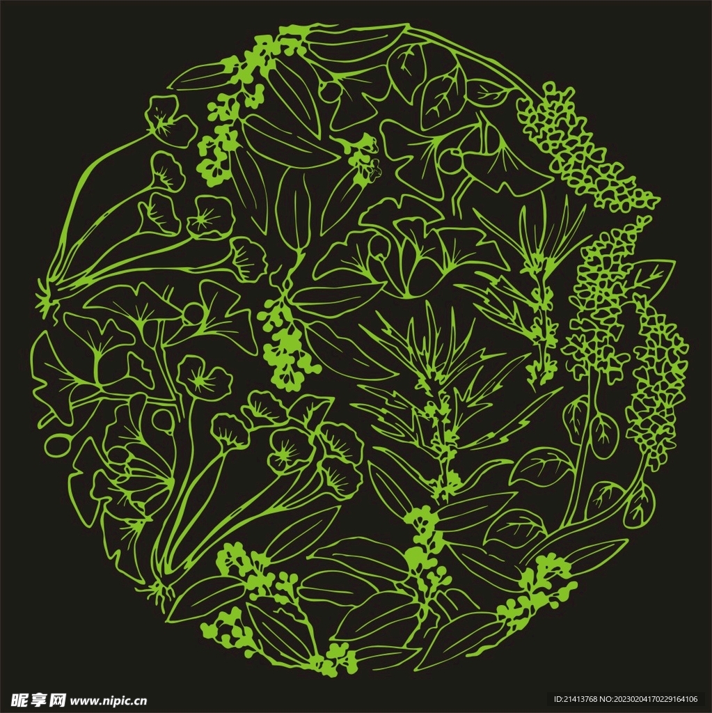 绿叶树叶底纹 