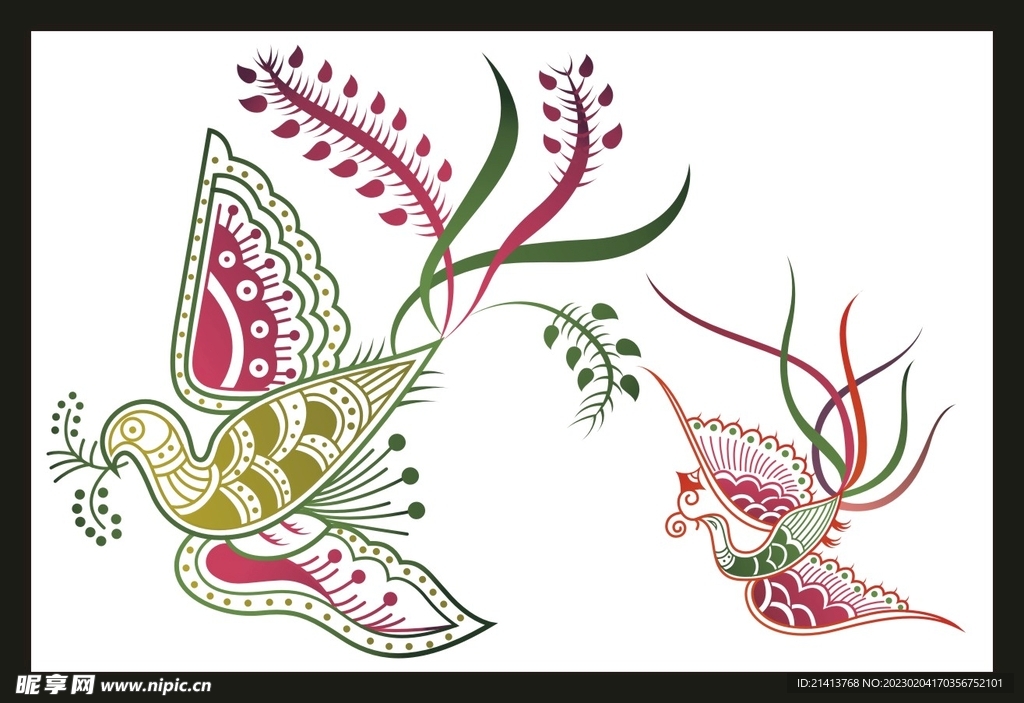 传统龙纹花纹 