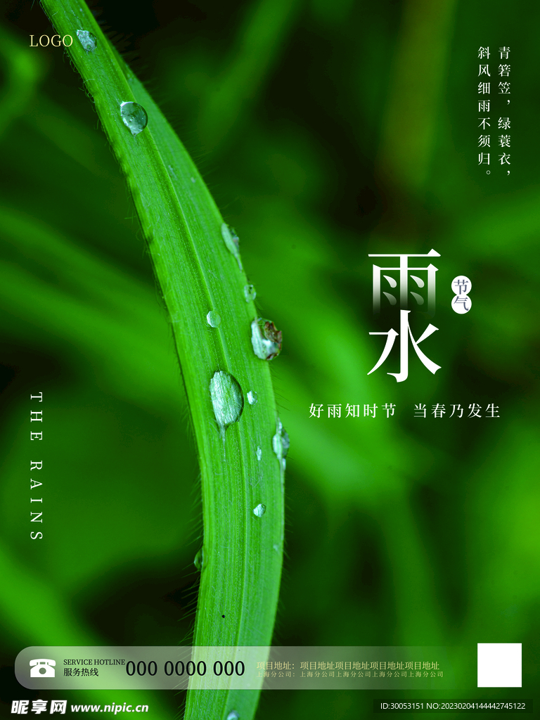 雨水节气海报