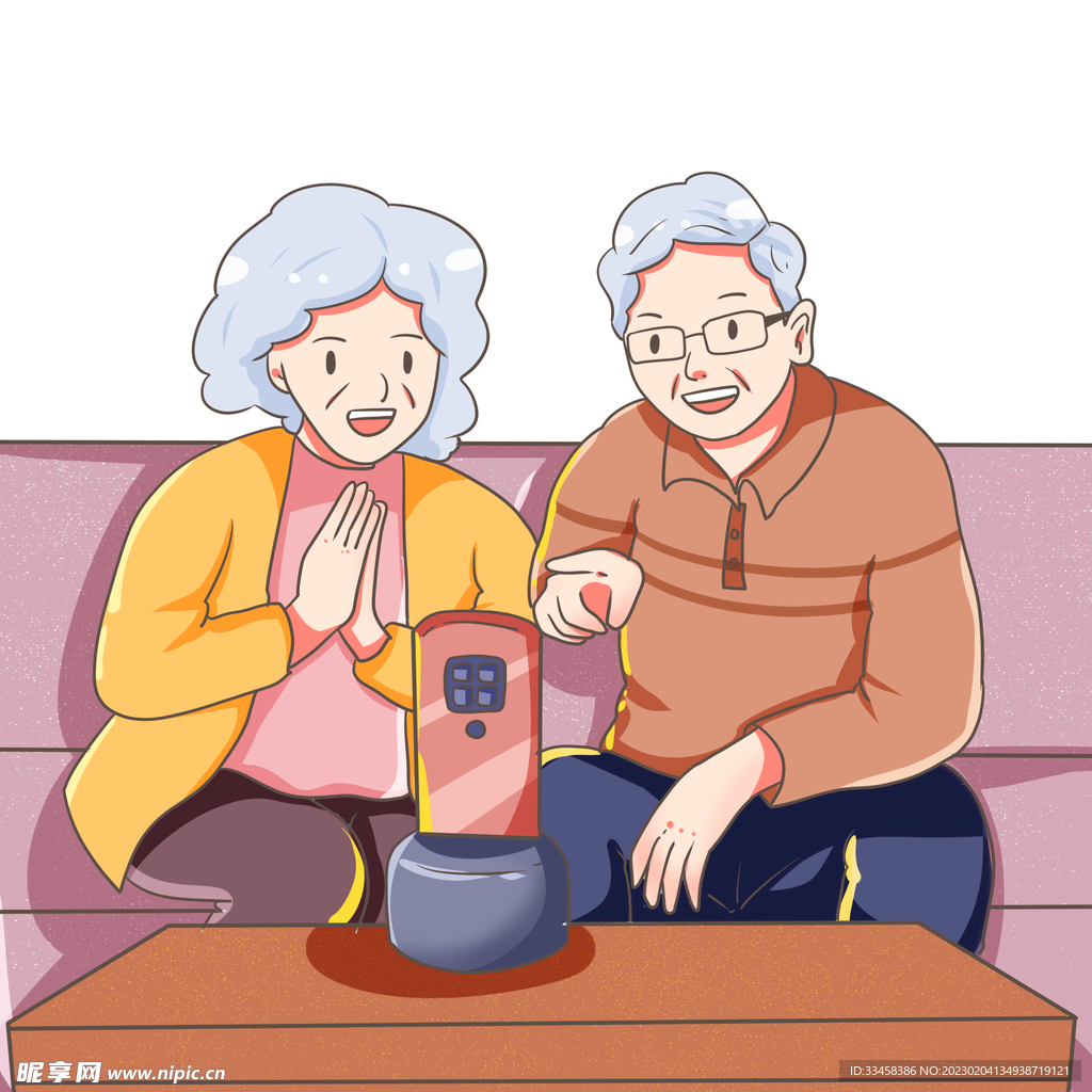老人使用智能手机