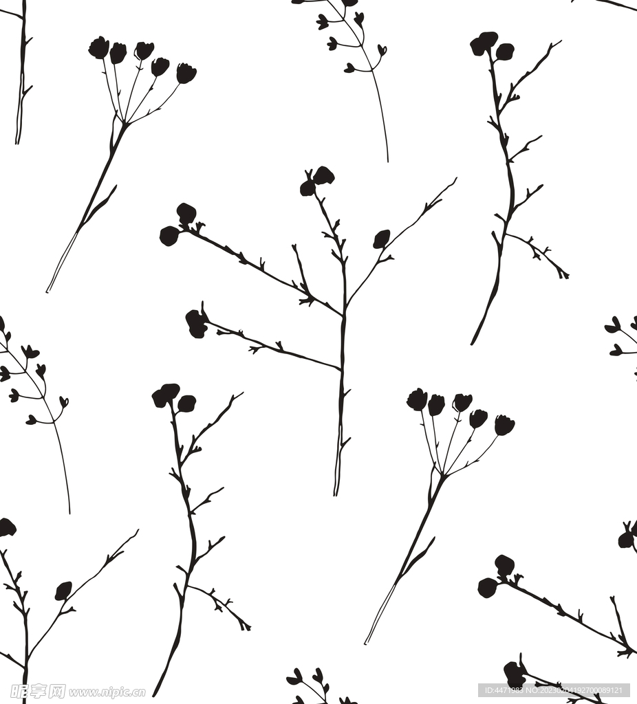 线描植物 