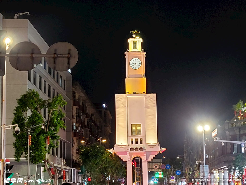 泉州西街地标钟楼夜景