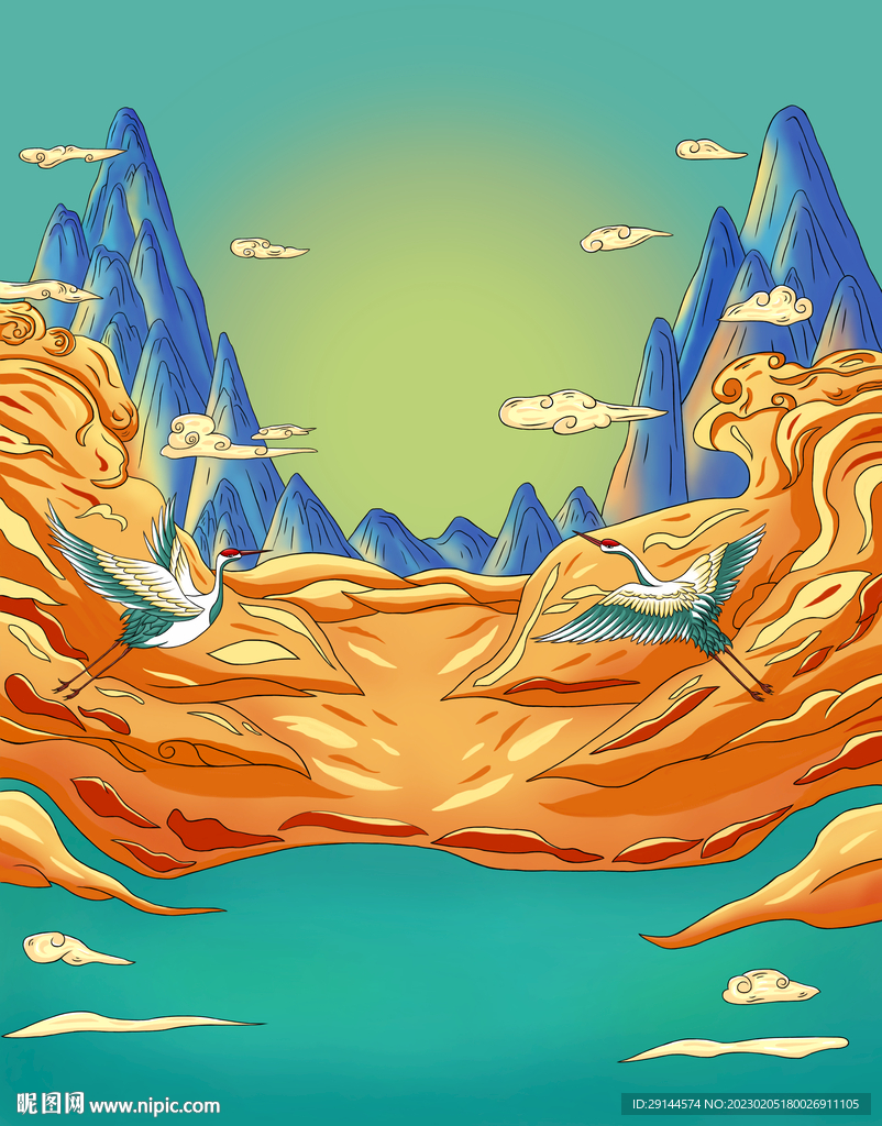 手绘青山