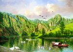 绿色山水背景
