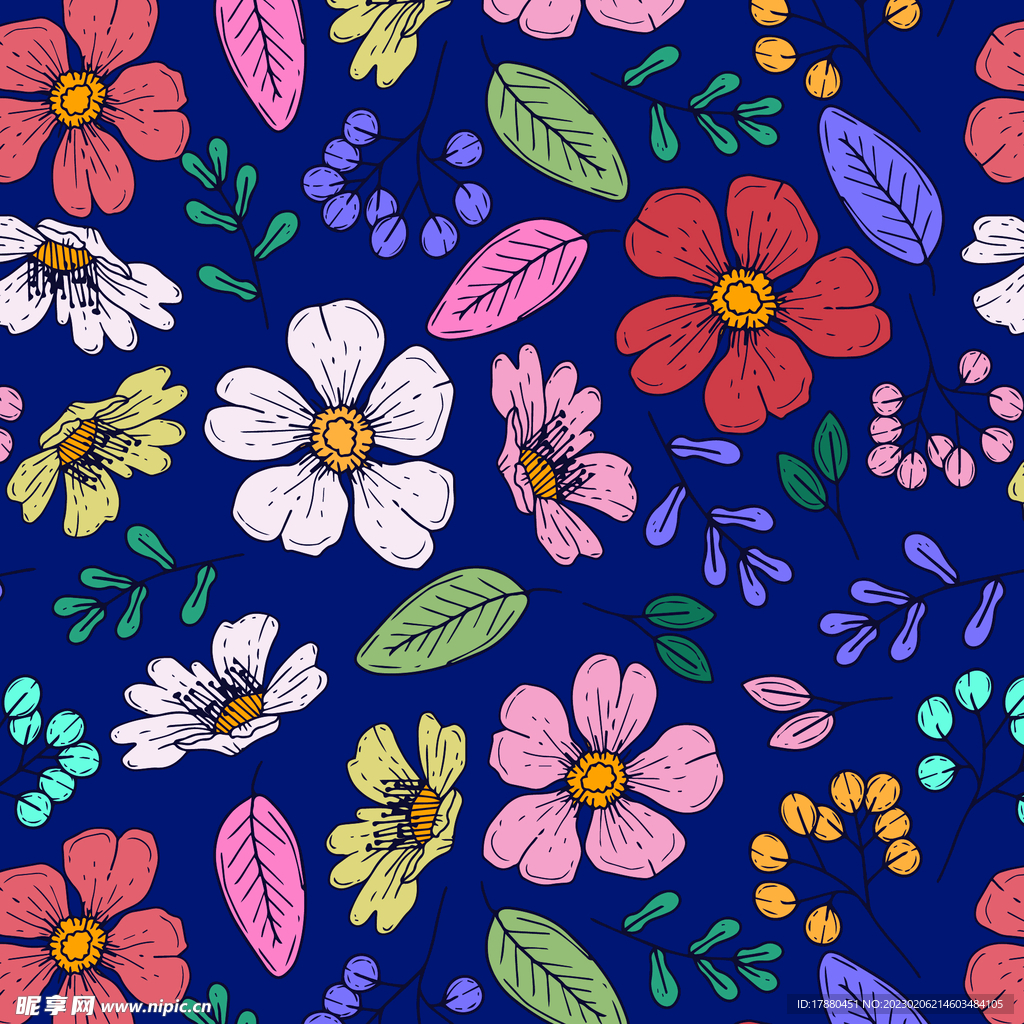 水彩花朵背景图