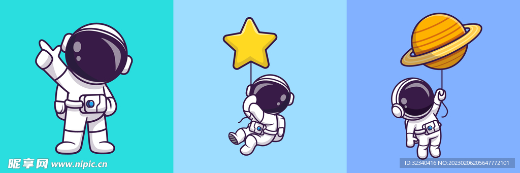 宇航员卡通矢量插画